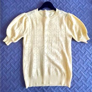 Foshow Womens Puff Short Sleeve Sweater